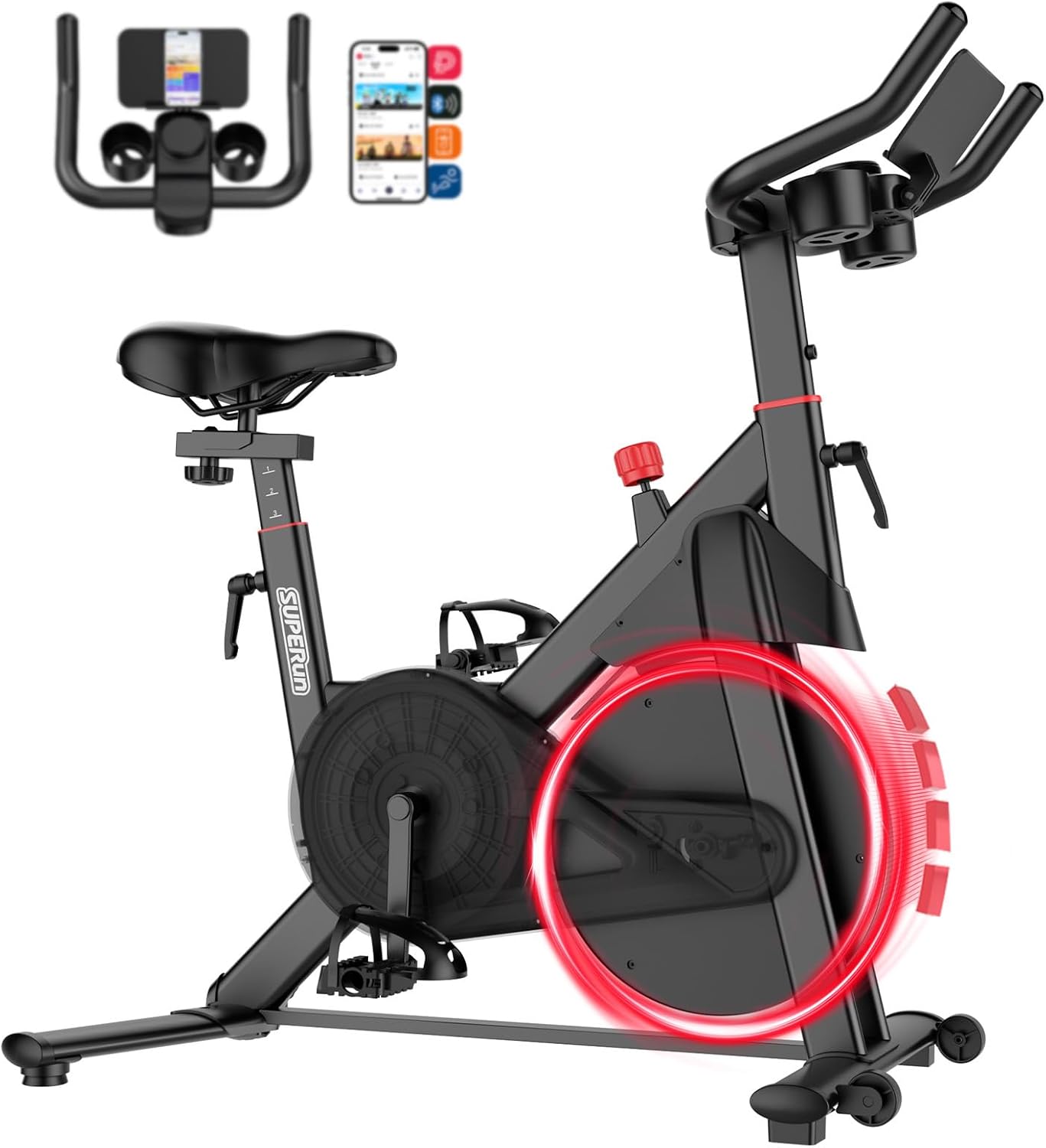 Indoor spin bike set up for home workouts